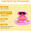 Patos de goma decoración salpicadero automóvil rosados