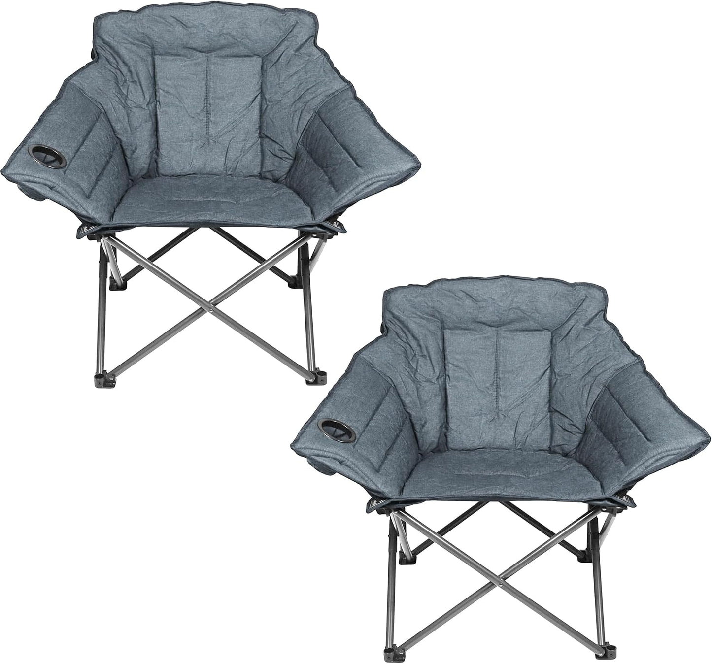 Silla plegable acolchada 2 pzas gris