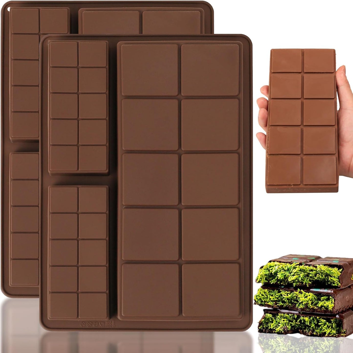 Molde silicona barra chocolate 1pulg 3 cavidades