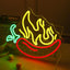 Luz LED Chili Peppers Restaurante Cocina Abierta Rojo