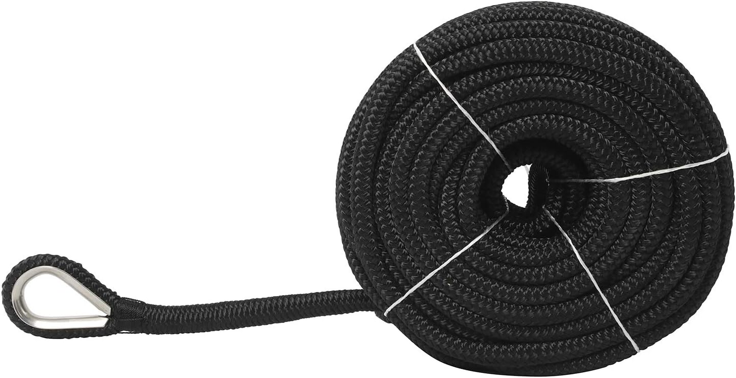 Línea anclaje nailon doble trenza 1/2x100' acero inox