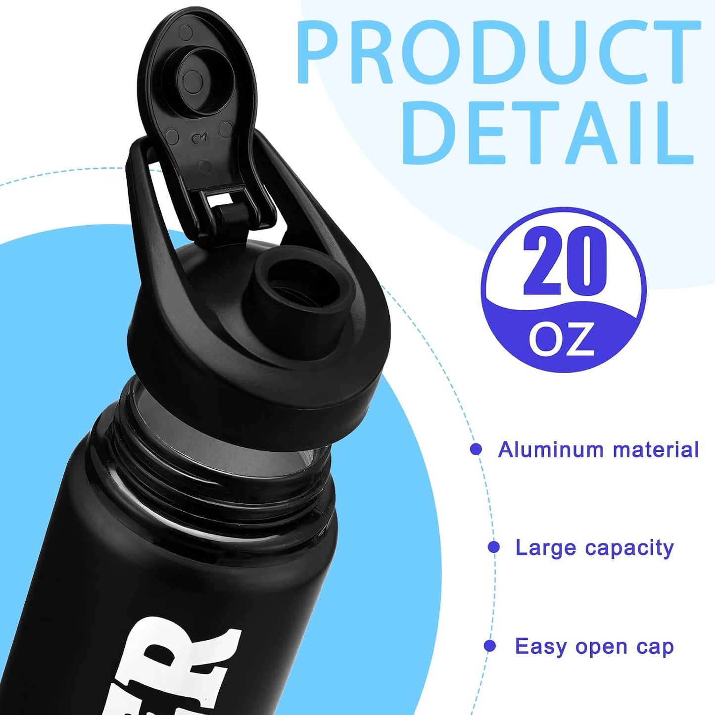 12 Botellas Agua Aluminio 20oz A Prueba Fugas Regalo