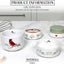 Tazas medidoras apiladas para hornear y cocinar con diseño floral