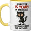 Taza Cerámica Aniversario 35 Años Amarillo Blanco