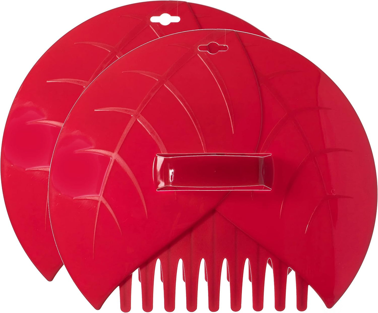 Par cucharas decorativas para hojas rastrillo jardín rojo