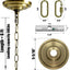 Kit toldo luz 5-5/16pulg cadena 6ft placa repuesto candelabro