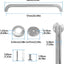Barra agarre ducha 24" acero inox 304 set 2