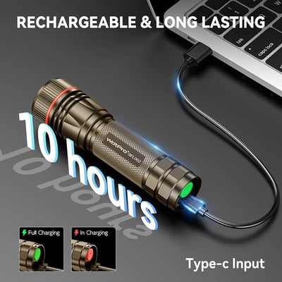 Linterna EDC recargable 10H mini táctica LED resistente