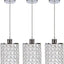 3 Lámparas Colgantes Cristal Iluminación Isla Cocina Cromada