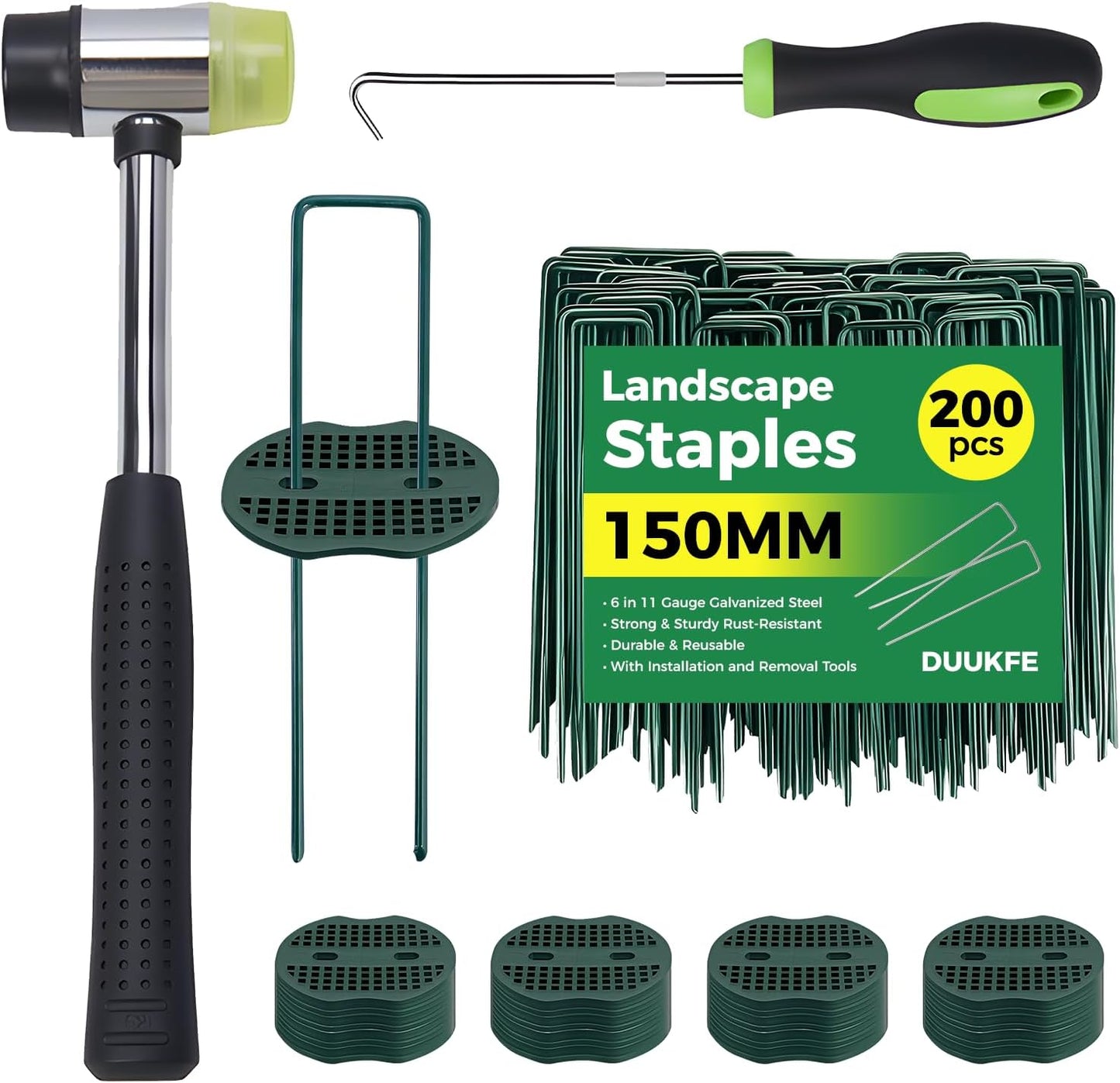 Grapas tela 6pulg estacas jardín galvanizadas 200pz calibre