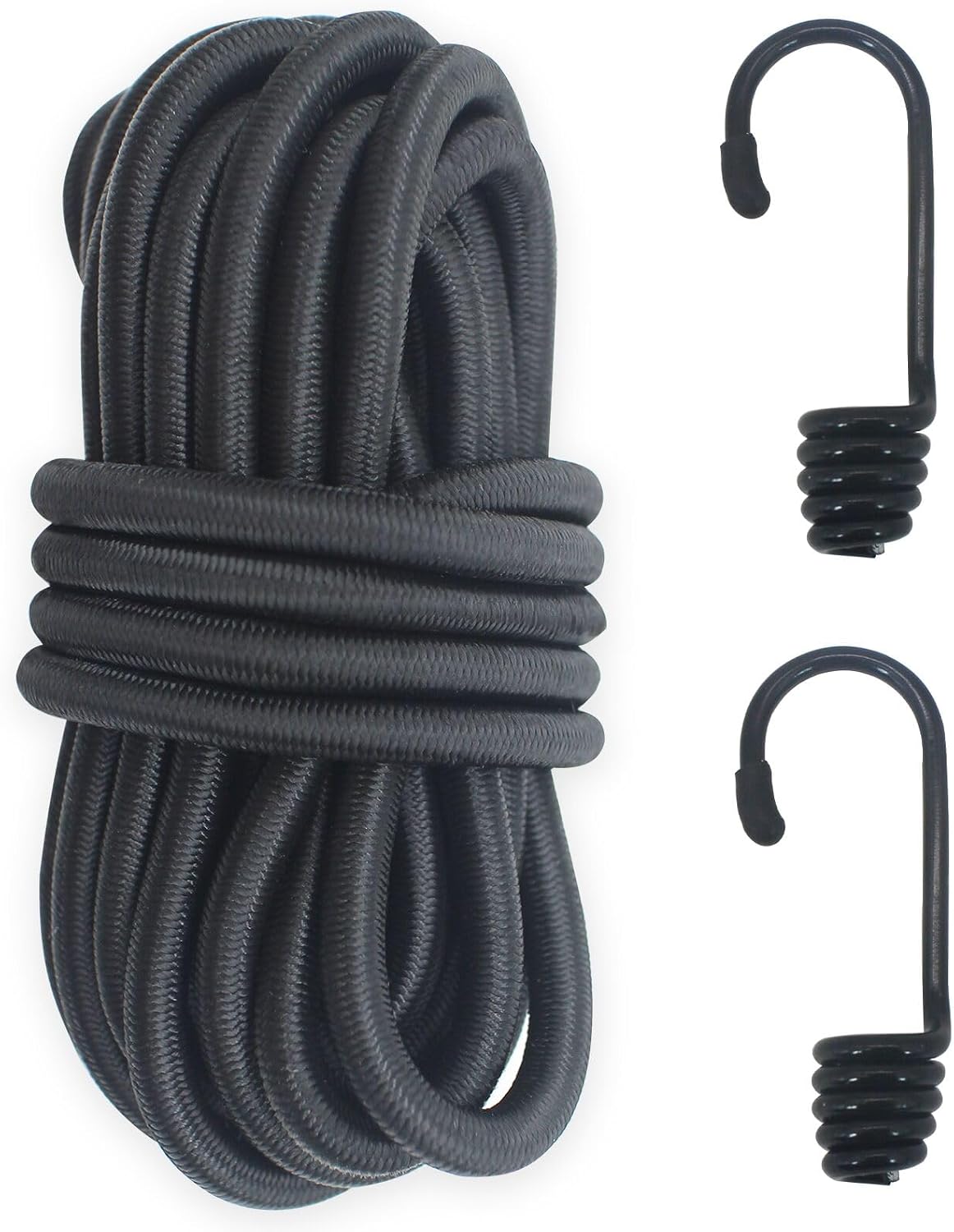 Cuerda elástica negra 1/4pulg 15ft poliéster Dacron