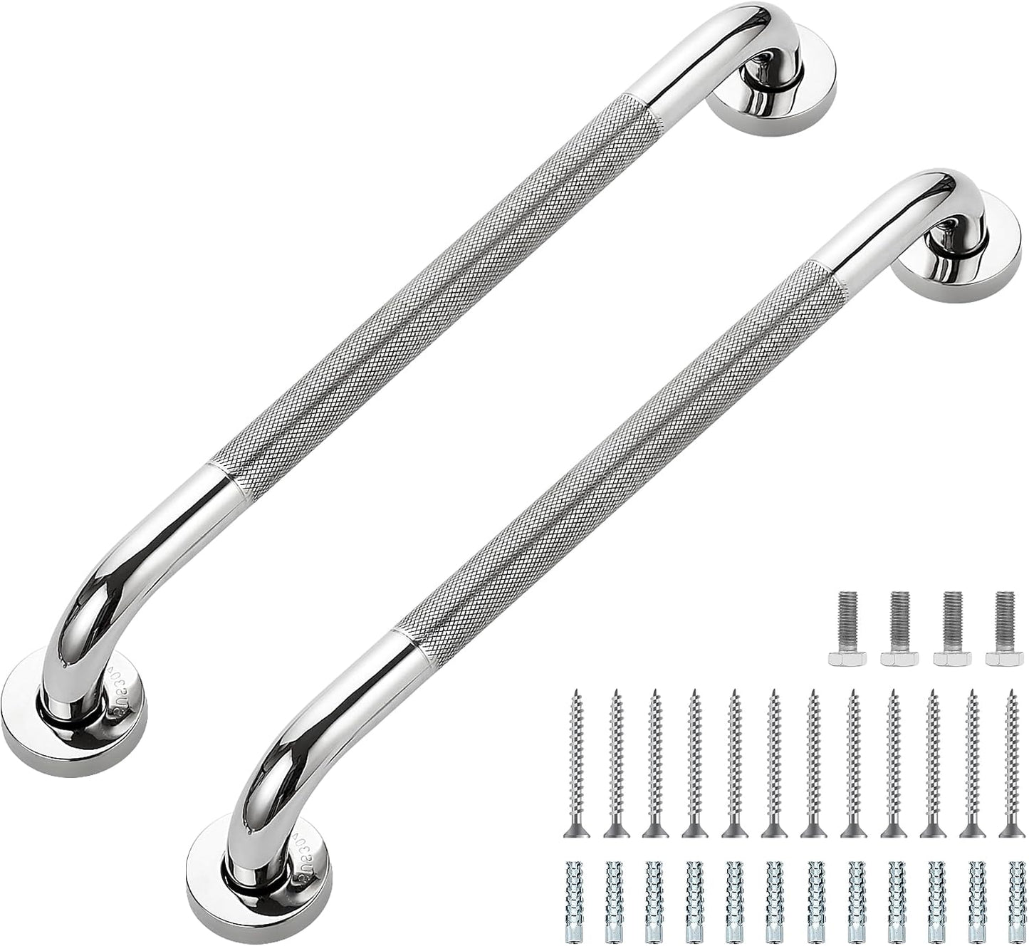 Barras agarre ducha 18pulg acero inox antiderrap set 2