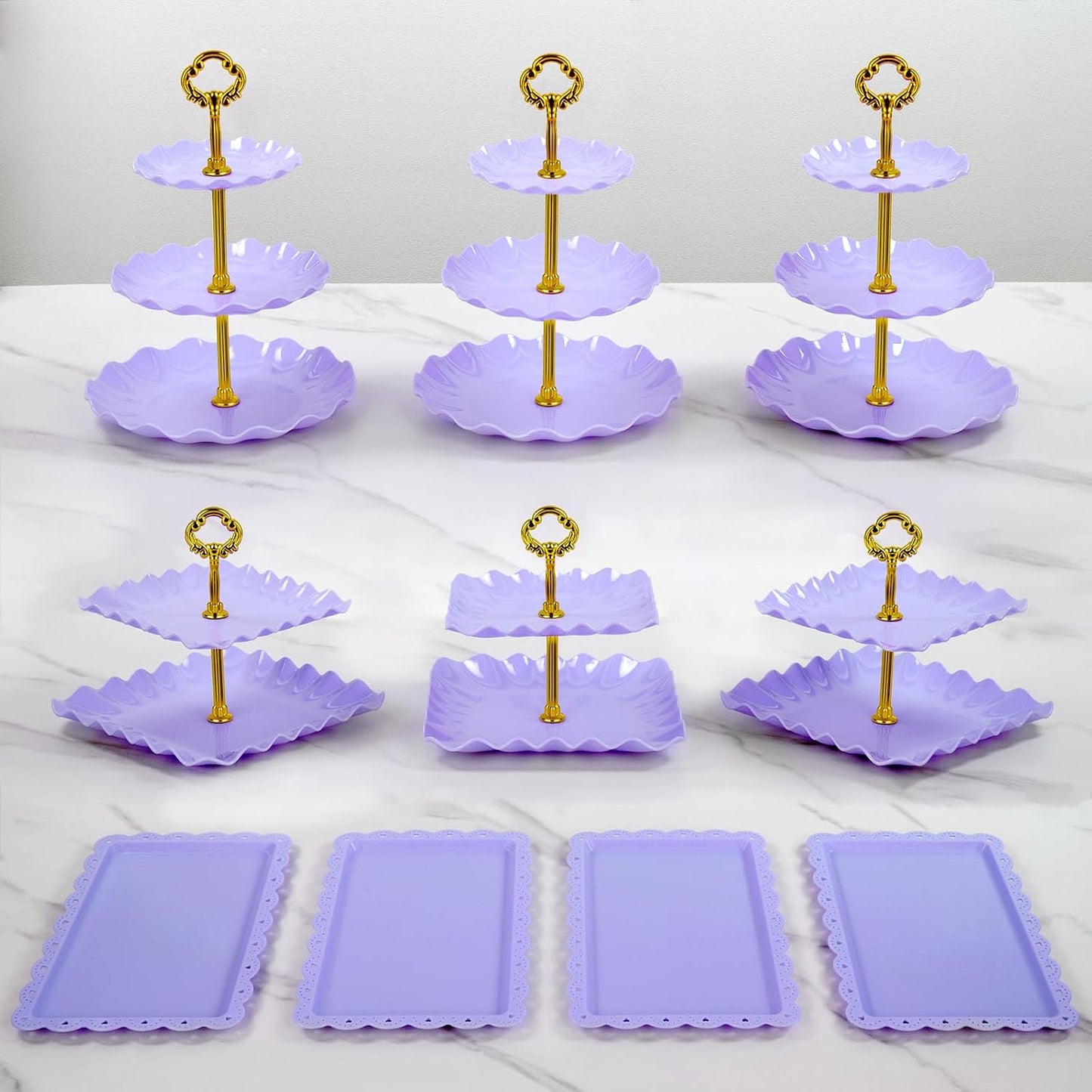 Pack 10 Soportes Pasteles 3 2 Niveles 4 Bandejas Aperitivos