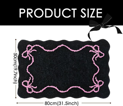 Alfombra baño lazo rosa antideslizante 20x32pulg