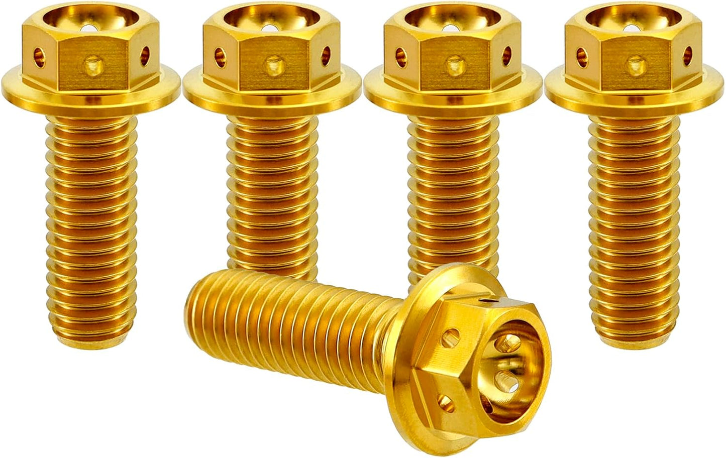 Pernos titanio GR5 M6x12mm dorados pack 5