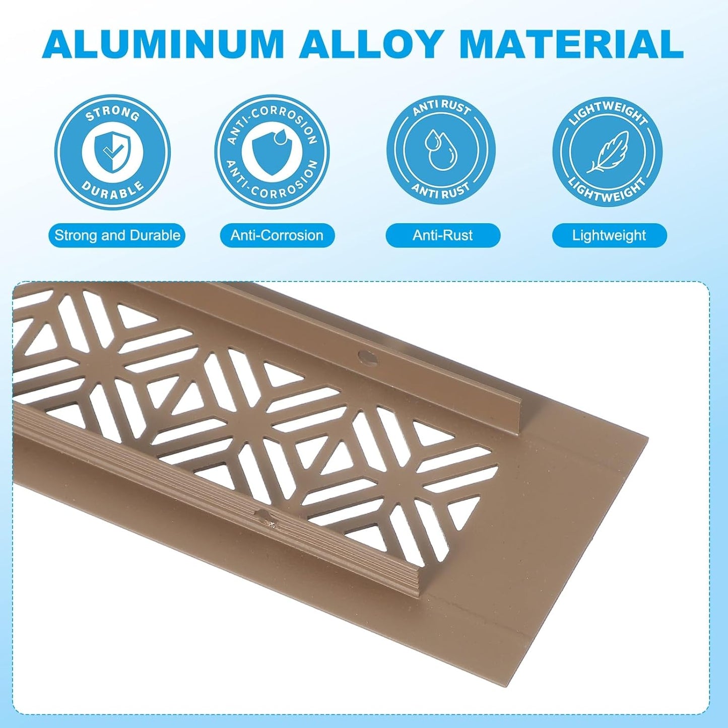 Cubierta ventilación puerta 14x2pulg aluminio marrón