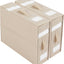 Organiz. ropa de cama plegable con ventana beige
