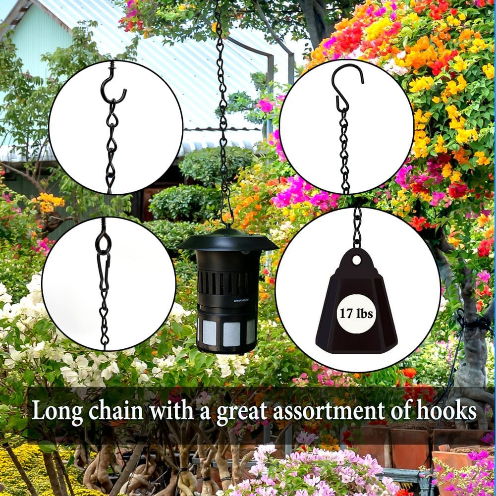 Set cadenas colgantes metal negro para comederos aves
