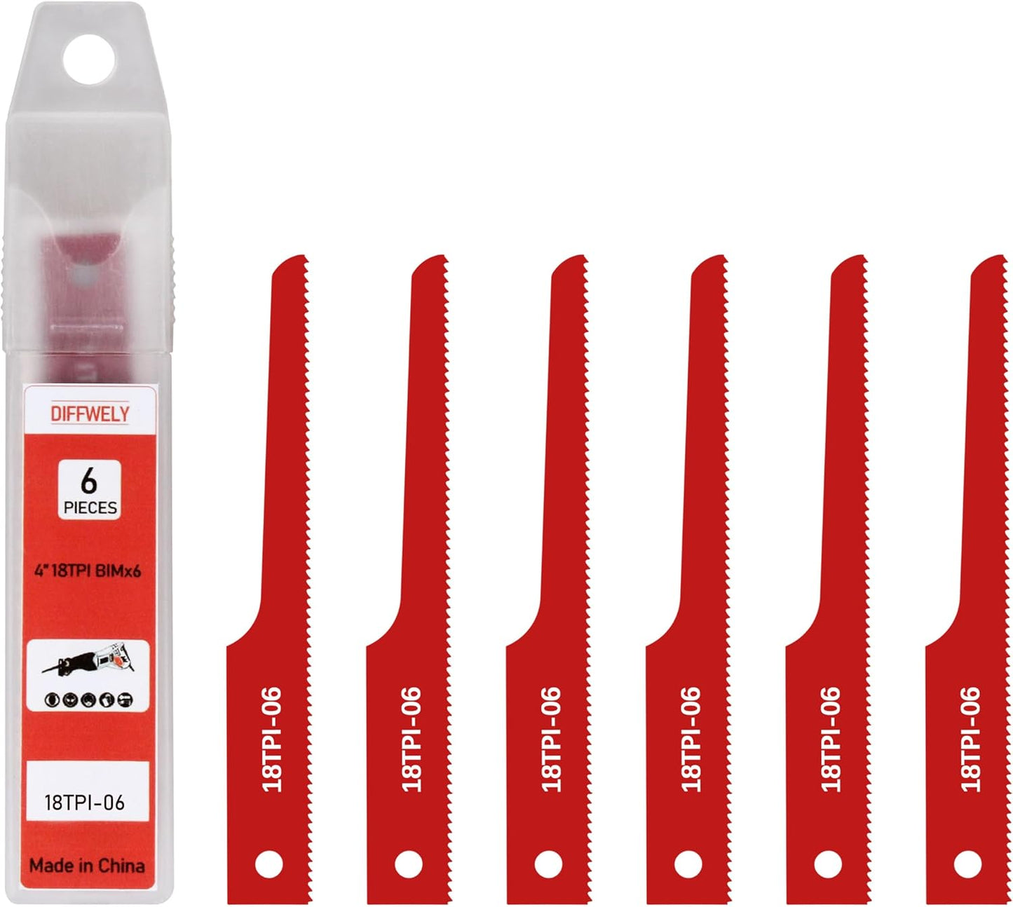 Hojas sierra aire Ingersol Rand 4pulg 18TPI fina 1/2pulg set 6