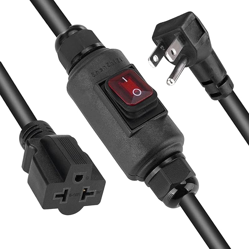 Cable extensión interruptor 16AWG enchufe IP66 20A