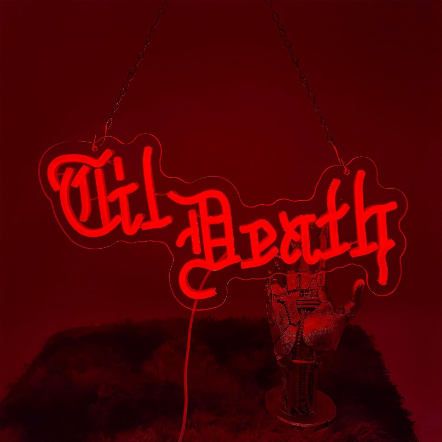 Letrero neón USB til death decoración pared hogar cueva