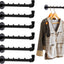 Barra ropa pared metal resistente 6 unidades