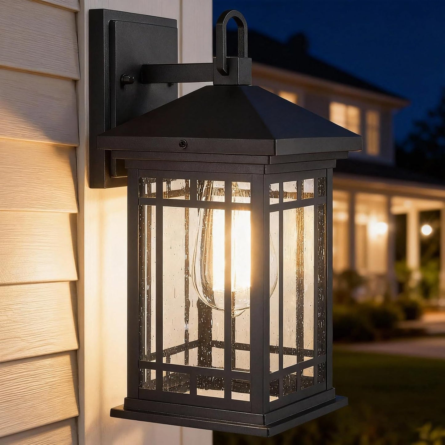 Luz de porche exterior 12.4pulg enchufe E26 vidrio sembrado