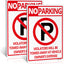 Letrero no estacionamiento aluminio 14x10" resistente