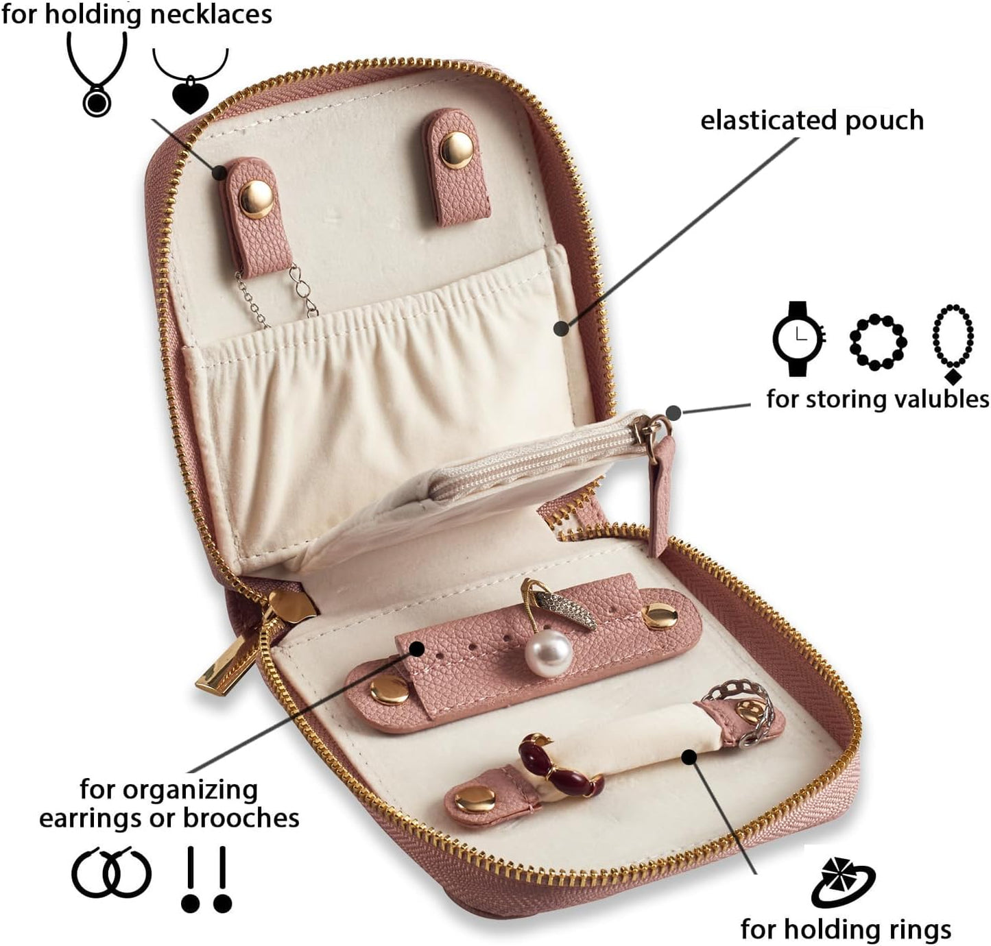 Estuche organiz. joyas viaje sin enredos