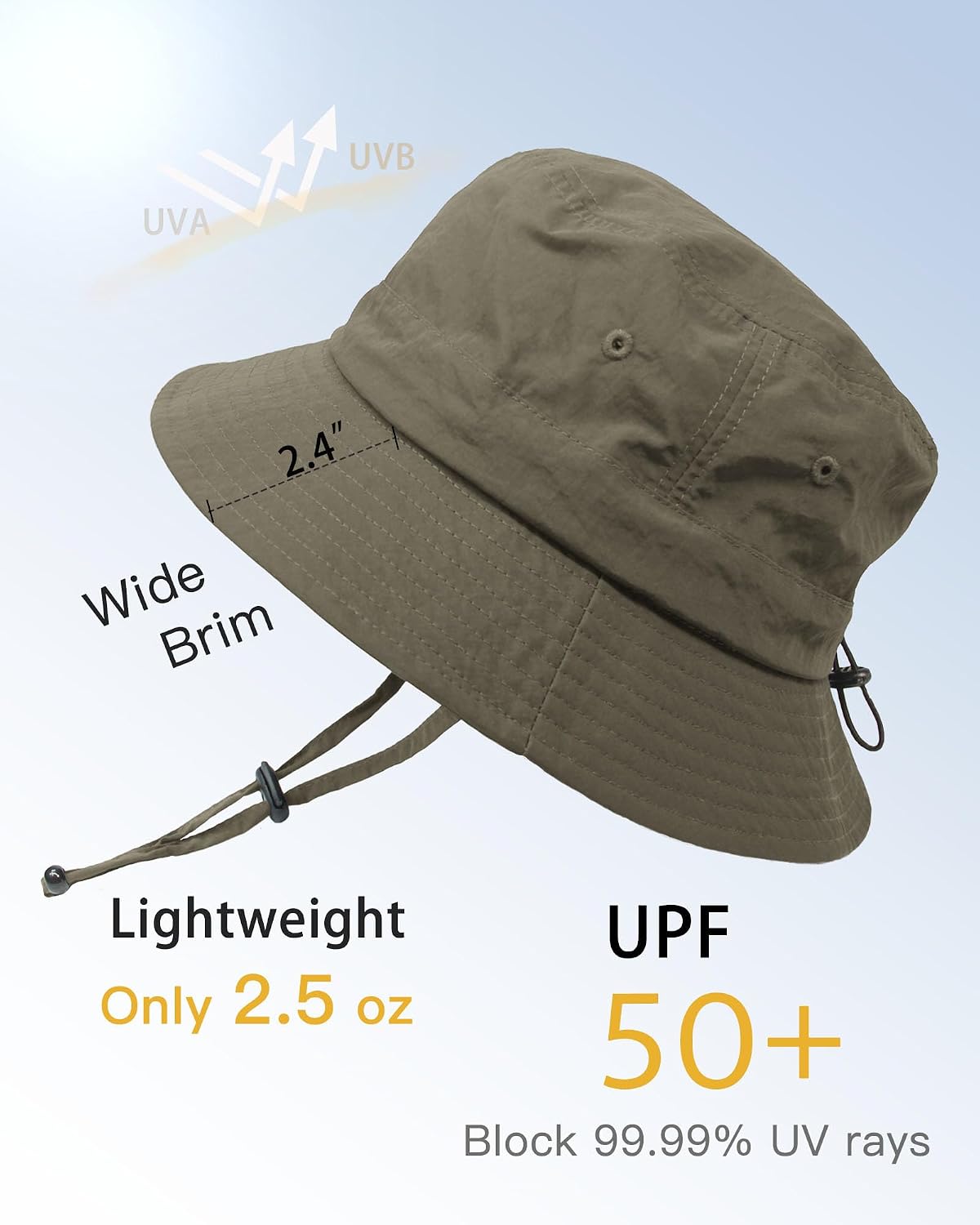 Sombrero pescador impermeable UV para hombre mujer plegable