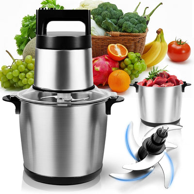 Picadora de carne eléctrica 6L con cuchillas de acero