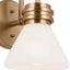 Aplique pared 9.5pulg luz cristal opalino bronce champán