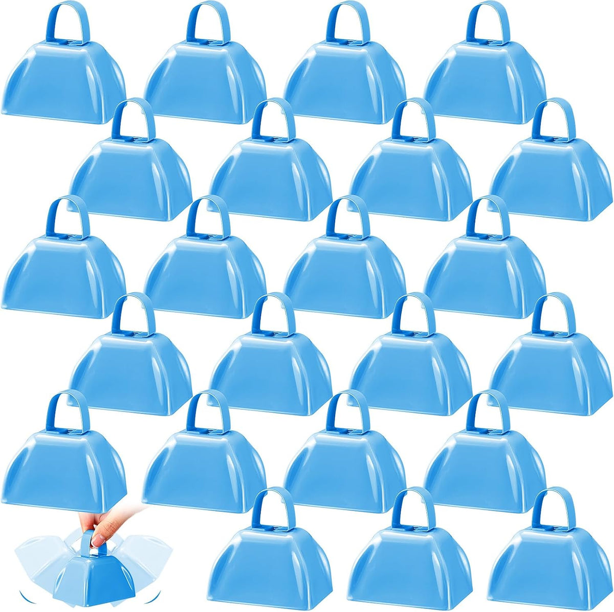24 Cencerros Metal Asa 3pulg para Eventos Deportivos
