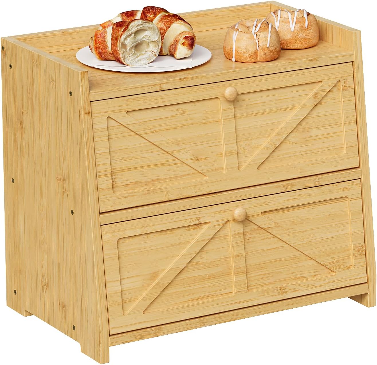 Panera bambú natural doble capa para encimera cocina