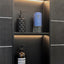 Nicho pared 2 niveles 12x24pulg con luz LED acero inox