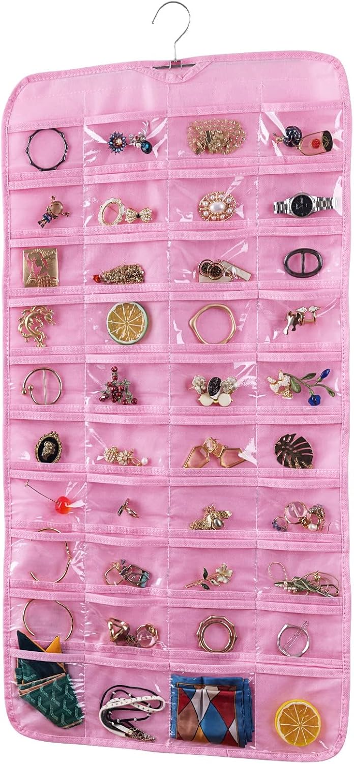 Organiz. joyas colgante 80 bolsillos para collar pulsera
