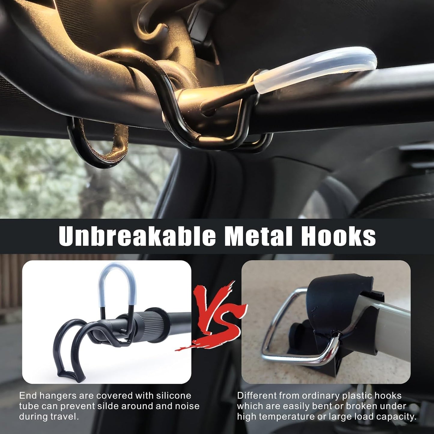 Barra ajustable para colgar ropa vehículos 30-50" metal