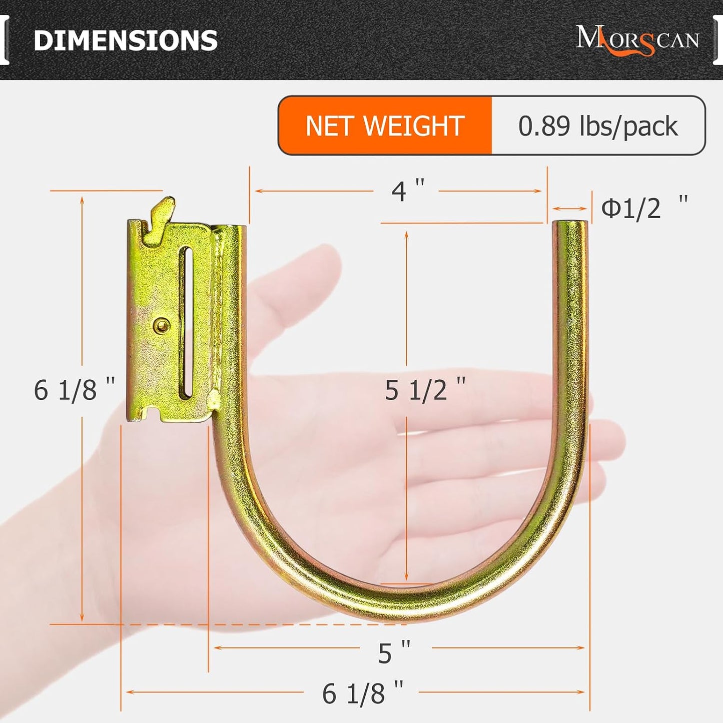4 Pack Ganchos E-Track 4" Acero Galvanizado para Camión Caja