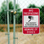 Cartel seguridad No Trespassing con perros negro/rojo