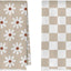 Toallas cocina flor cuadros beige 16x24pulg set 2