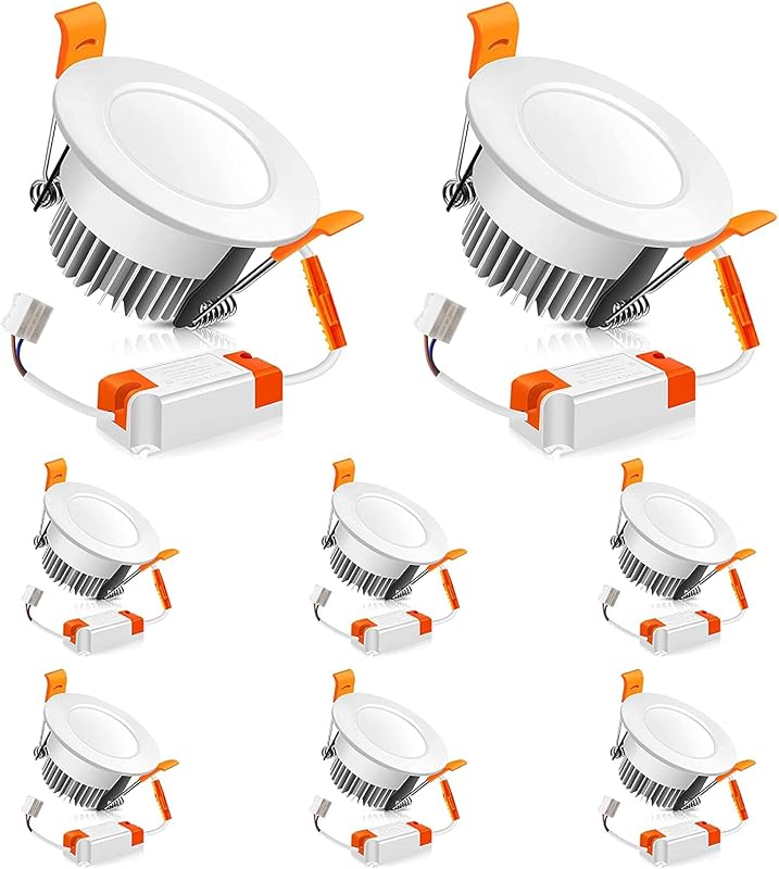 Iluminación LED empotrable 2" 3W luz blanca 6500K CRI80 sala