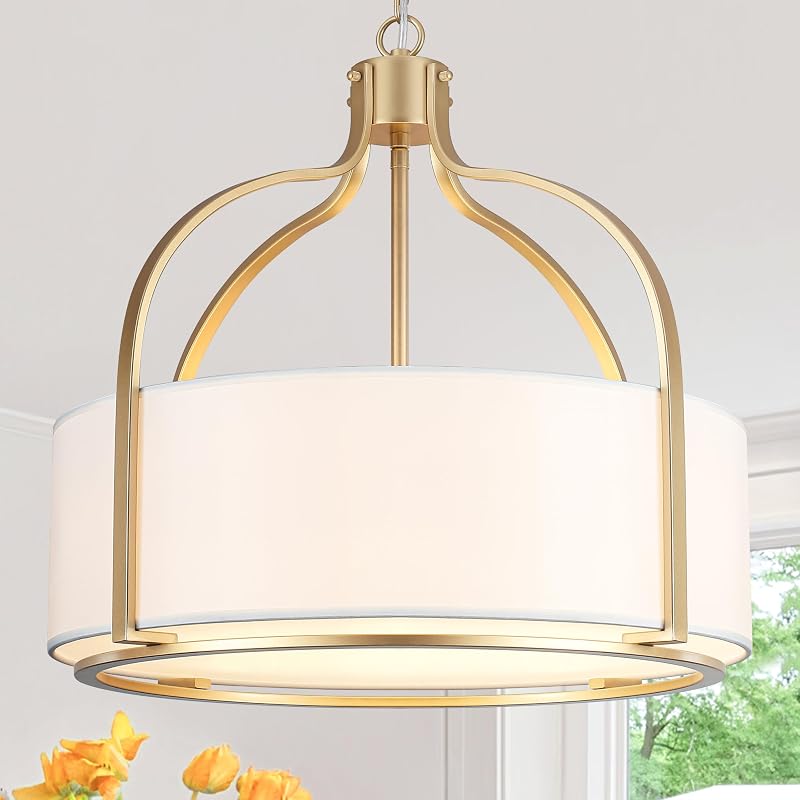 Lámpara araña dorada 20.5" 5 luces cocina sala