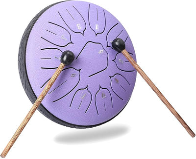 Tambor Handpan 11 Notas 6pulg Instrumento Percusión Morado