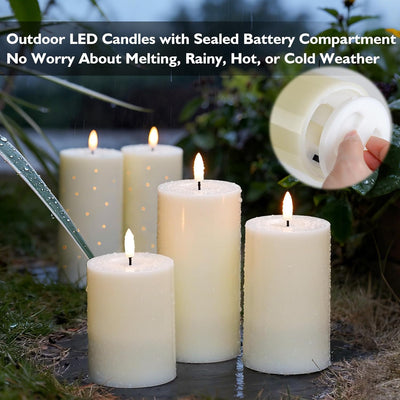 Velas LED resistentes al agua exterior con control remoto