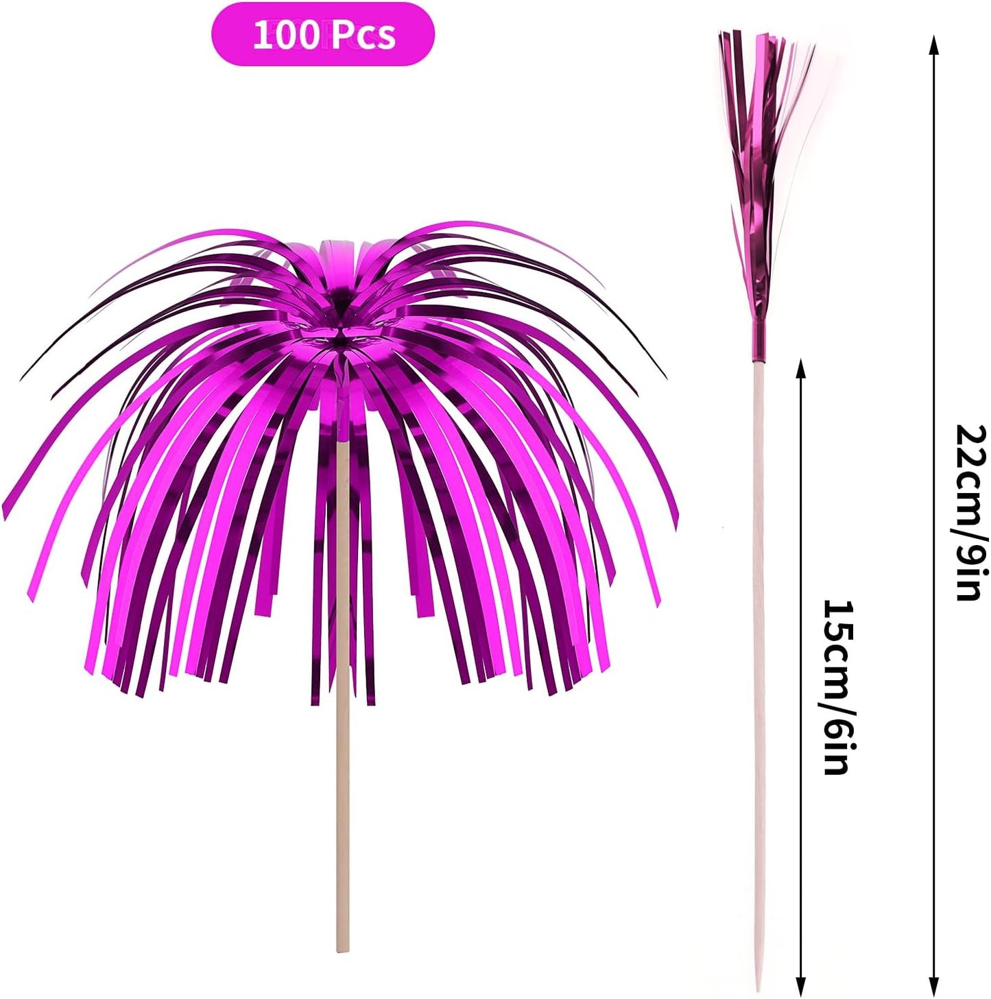 Set 100 Pzas Decoración Cóctel Palillos Platos Frutas