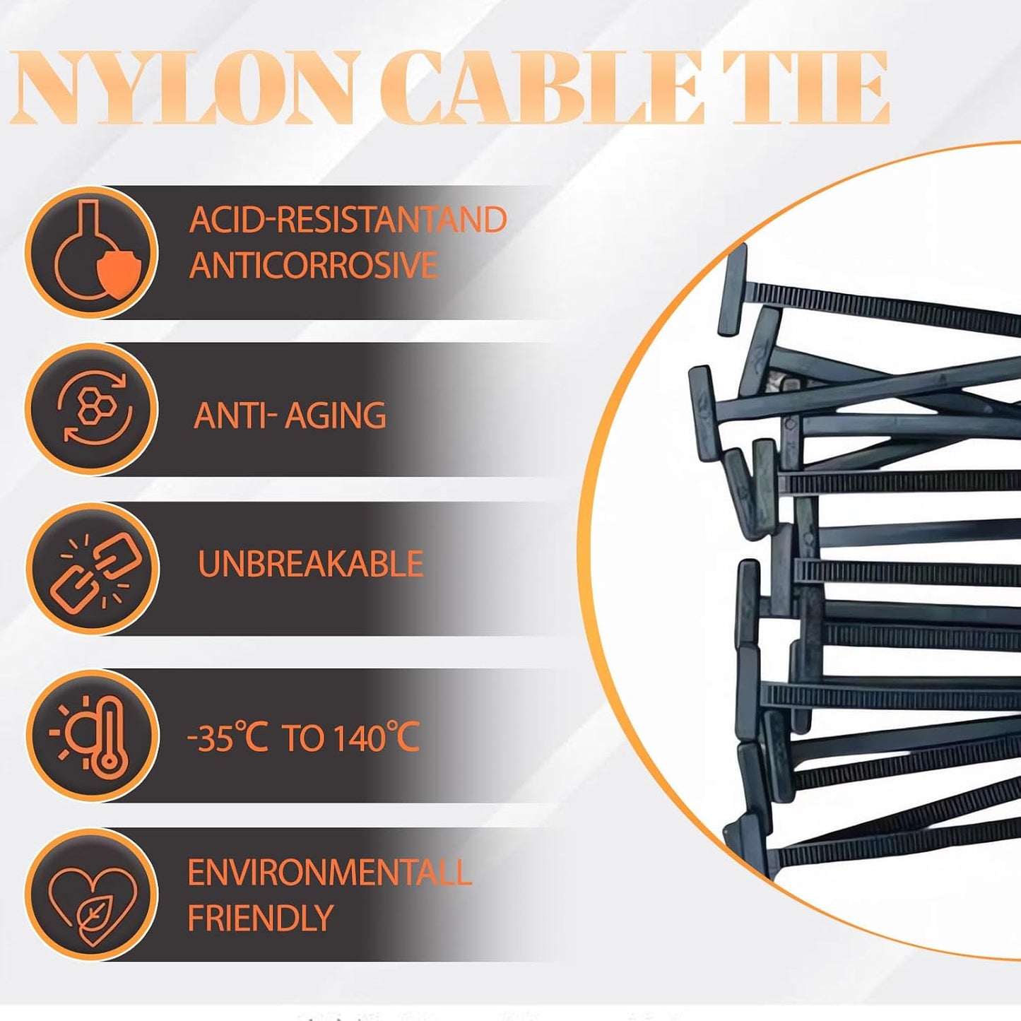 Hebilla universal nailon con cierre automático 20 pzas