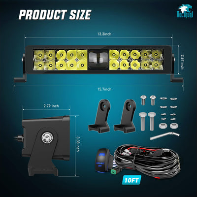 Barra LED 14" 21 LED combo punto y haz amplio sin s