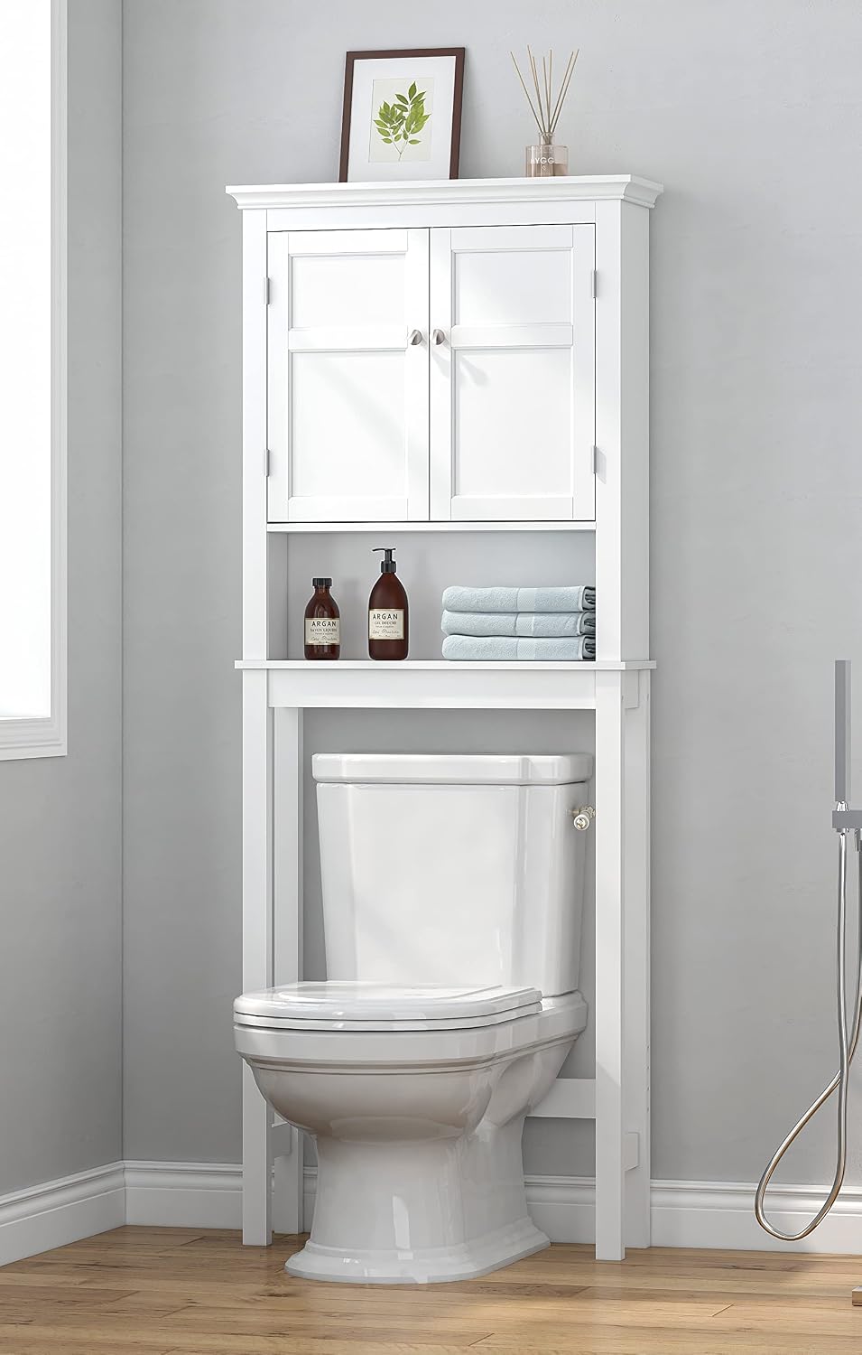 Armario inodoro puertas estante ajustable madera certificada