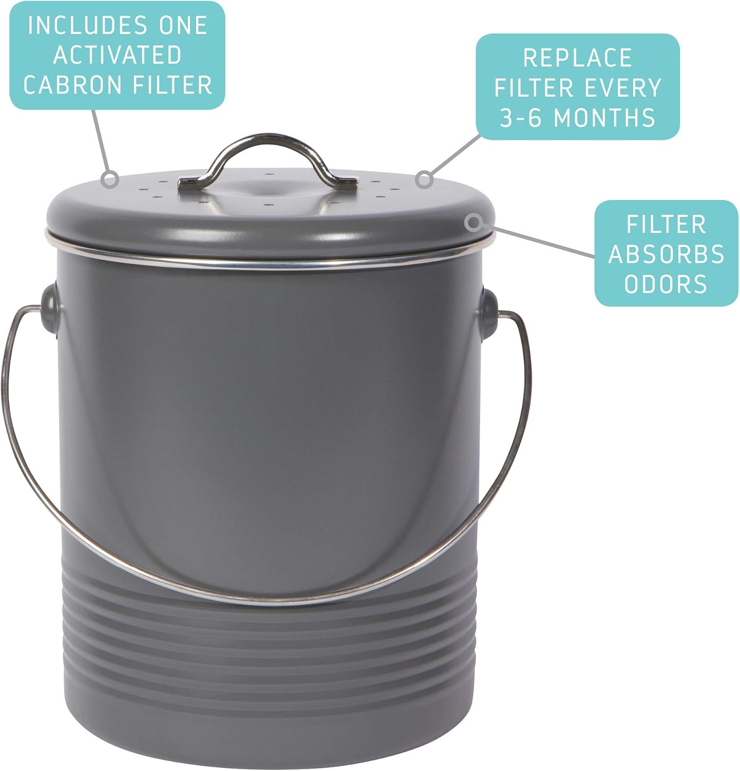 Recipiente para Compost con Tapón Aireado para Jardín