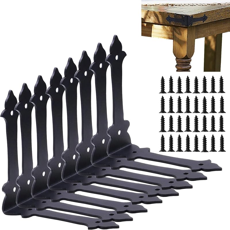 Protector esquina metal decorativo 8 pzas negro